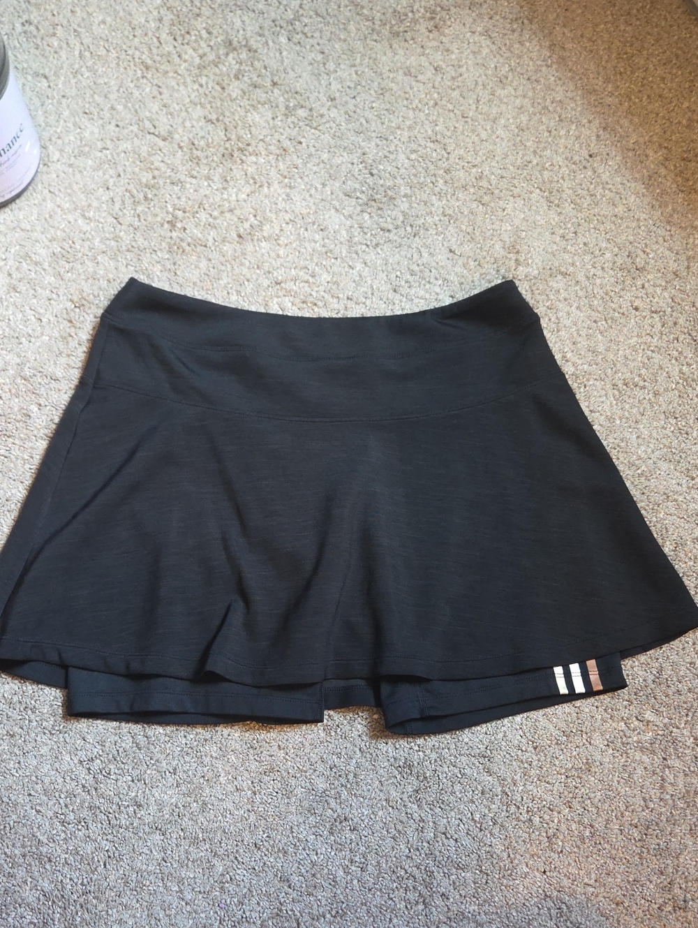 Adidas Black Performance Skort with Subtle Silver, Gold And Bronze Logo Detail